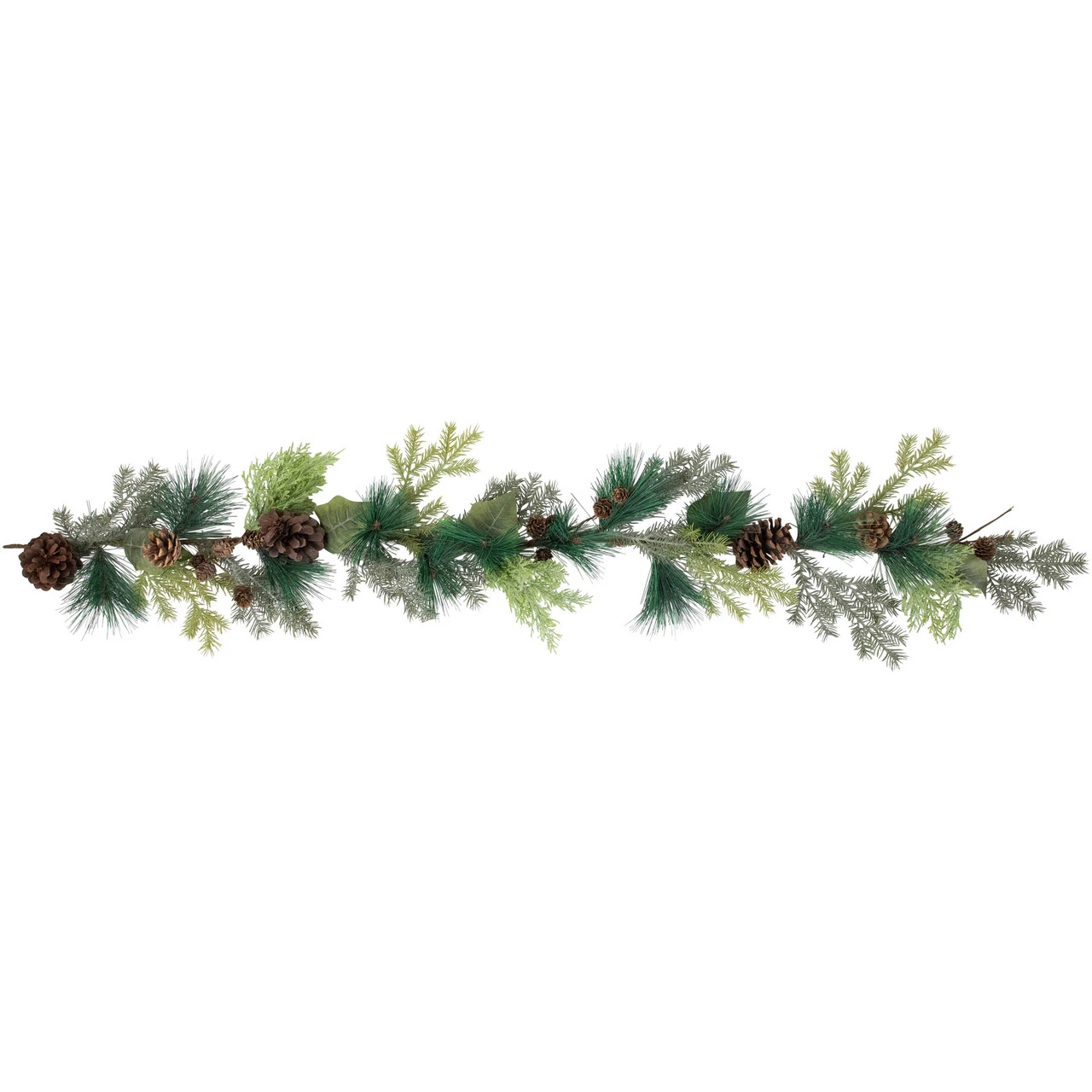5' Pine Cone And Cedar Artificial Christmas Garland, Unlit 3 5' Pine Cone And Cedar Artificial Christmas Garland, Unlit