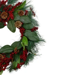 Leaves, Berry And Pine Needle Artificial Christmas Wreath - 24-Inch, Unlit -Optimal Christmas Shop northlight vm90071 1 21868.1667569546