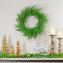 Brown And Green Cedar Christmas Wreath - 24-Inch, Unlit -Optimal Christmas Shop northlight vm90073 4 82914.1667576303