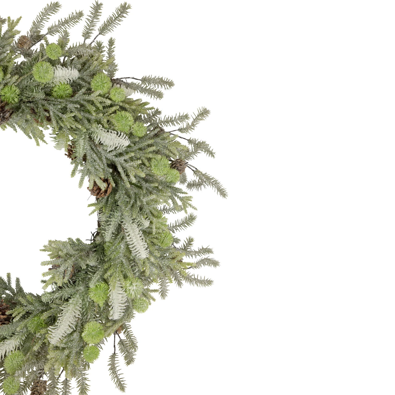 Frosted Pine And Pinecone Christmas Wreath, 30-Inch, Unlit 6 Frosted Pine And Pinecone Christmas Wreath, 30-Inch, Unlit - Image 4