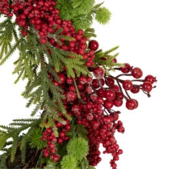 Red Berry And Frosted Pine Christmas Wreath, 28-Inch, Unlit -Optimal Christmas Shop northlight vm92764 3 26376.1667554479