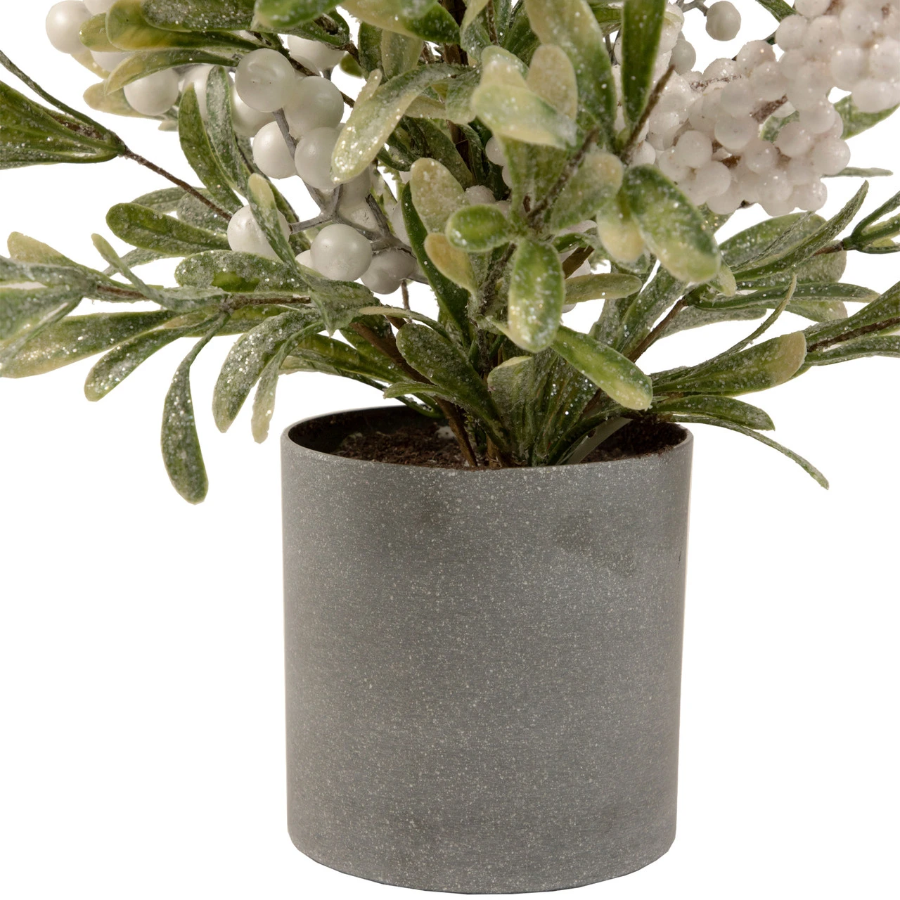 2' Potted White Berry And Frosted Pine Christmas Tree, Unlit 5 2' Potted White Berry And Frosted Pine Christmas Tree, Unlit - Image 3