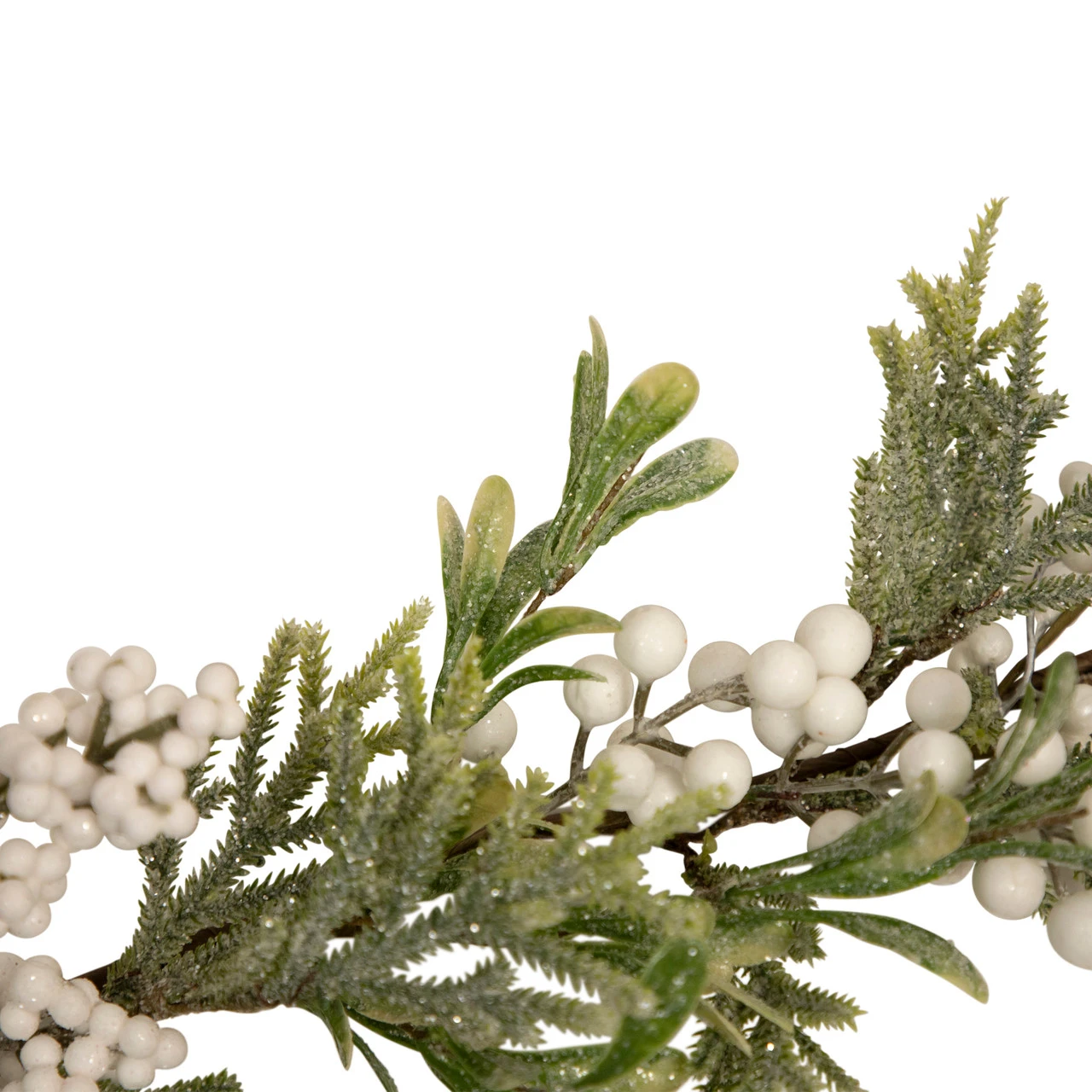 5' X 10" White Berry And Frosted Pine Christmas Garland, Unlit 5 5' X 10" White Berry And Frosted Pine Christmas Garland, Unlit - Image 3