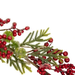 5' X 8" Frosted Pine And Red Berry Christmas Garland - Unlit -Optimal Christmas Shop northlight vm92777 2 65579.1667554485