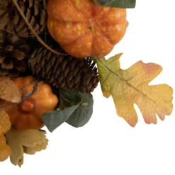 Pumpkin And Pinecone Autumn Harvest Wreath, 13.5-Inch, Unlit -Optimal Christmas Shop northlight vm92785 3new 20995.1667554494