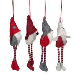 Set Of 4 Red And Gray Plush Gnome Christmas Ornaments 9" -Optimal Christmas Shop northlight wu86300 3 19613.1679692522