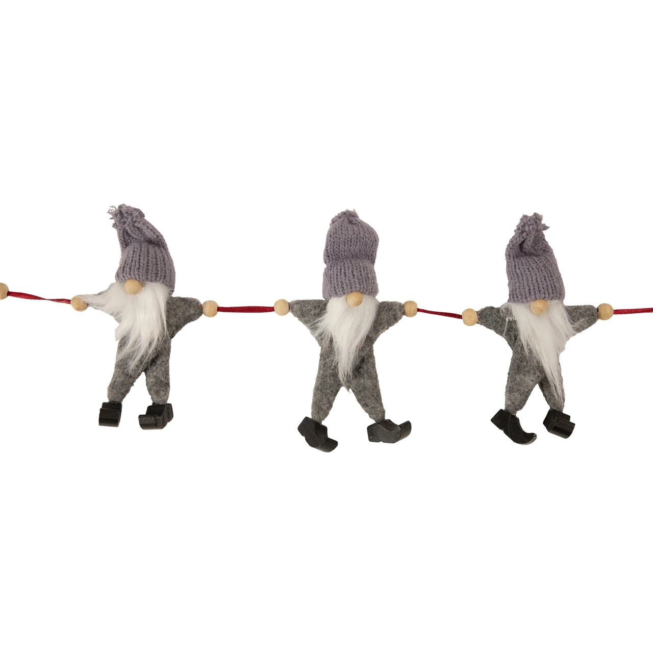 30" Gray And White Knit Gnome Novelty Christmas Garland 5 30" Gray And White Knit Gnome Novelty Christmas Garland - Image 3