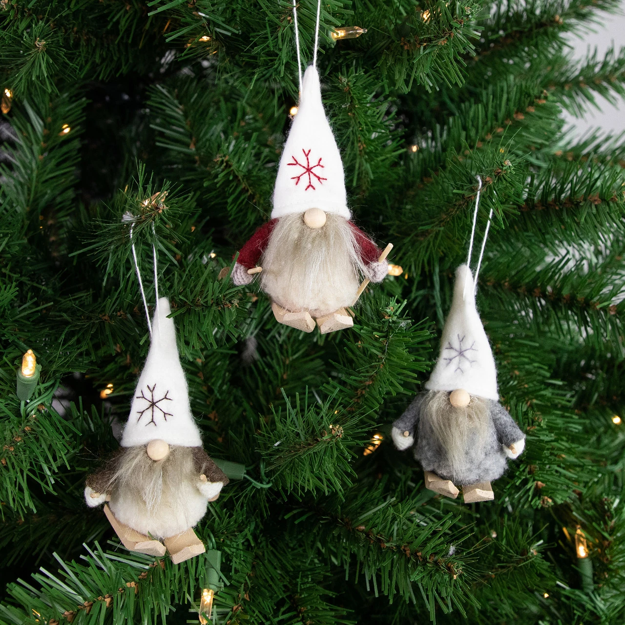 Set Of 3 Skiing Gnomes Christmas Ornaments 4.5" 10 Set Of 3 Skiing Gnomes Christmas Ornaments 4.5" - Image 8