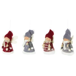 Set Of 4 Red And Gray Plush Angel Christmas Ornaments 4.25" 12 Set Of 4 Red And Gray Plush Angel Christmas Ornaments 4.25" -Optimal Christmas Shop northlight wu94296 3 22434.1681148285