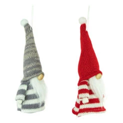 Set Of 2 Red And Gray Striped Gnome Plush Christmas Ornaments 6.25" 15 Set Of 2 Red And Gray Striped Gnome Plush Christmas Ornaments 6.25" -Optimal Christmas Shop northlight wu94297 2 10029.1681148041