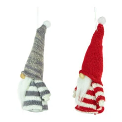 Set Of 2 Red And Gray Striped Gnome Plush Christmas Ornaments 6.25" 16 Set Of 2 Red And Gray Striped Gnome Plush Christmas Ornaments 6.25" -Optimal Christmas Shop northlight wu94297 3 15186.1681148041