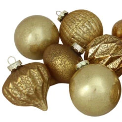 12ct Gold Mercury Glass Style Glass Christmas Ornament Set 3" 7 12ct Gold Mercury Glass Style Glass Christmas Ornament Set 3" -Optimal Christmas Shop northlight wy00135 03 72505.1667655119