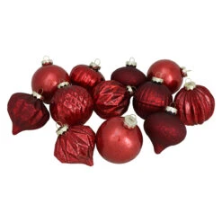 12ct Red Mercury Glass Style Glass Christmas Ornament Set 3" 7 12ct Red Mercury Glass Style Glass Christmas Ornament Set 3" -Optimal Christmas Shop northlight wy00136 3 25562.1667657541