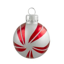 12ct Red And Silver 2-Finish Swirl Glass Christmas Ball Ornaments 1.75" (45mm) -Optimal Christmas Shop northlight wy00406 1 updated 44742.1669922148