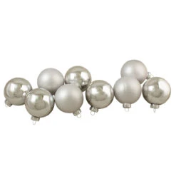 9ct Silver 2-Finish Glass Christmas Ball Ornaments 2.5" (65mm) -Optimal Christmas Shop northlight wy00738 3 52630.1667573641