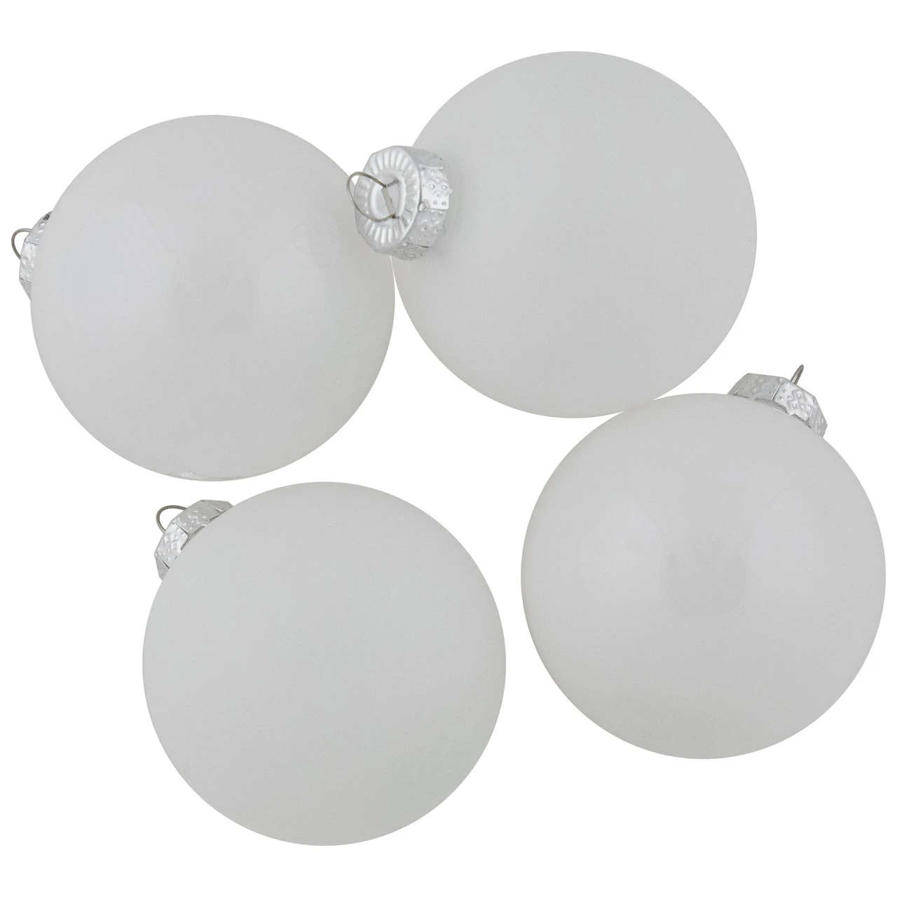 9ct Shiny And Matte White Glass Ball Christmas Ornaments 2.5" (65mm) 3 9ct Shiny And Matte White Glass Ball Christmas Ornaments 2.5" (65mm)