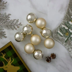 9ct Champagne Gold 2-Finish Glass Ball Christmas Ornaments 2.5" (65mm) 7 9ct Champagne Gold 2-Finish Glass Ball Christmas Ornaments 2.5" (65mm) -Optimal Christmas Shop northlight wy00745 4 49858.1667489922
