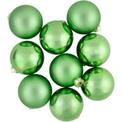 9ct Grass Green Finish Glass Christmas Ball Ornaments 2.5" (65mm) -Optimal Christmas Shop northlight wy00747 4 37602.1677088372