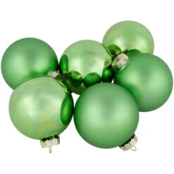 6ct Shiny And Matte Green Glass Ball Christmas Ornaments 3.25" (82mm) -Optimal Christmas Shop northlight wy00755 2 76621.1677102520