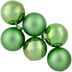 6ct Shiny And Matte Green Glass Ball Christmas Ornaments 3.25" (82mm) -Optimal Christmas Shop northlight wy00755 4 66597.1677102521