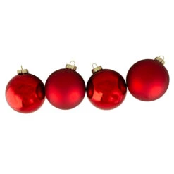 4ct Red And Gold 2-Finish Glass Christmas Ball Ornaments 4" (100mm) -Optimal Christmas Shop northlight wy00768 3 59990.1667576627