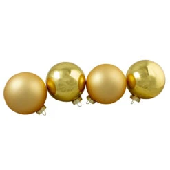 4ct Gold Glass 2-Finish Christmas Ball Ornaments 5" (120mm) -Optimal Christmas Shop northlight wy00769 3 38806.1685643389