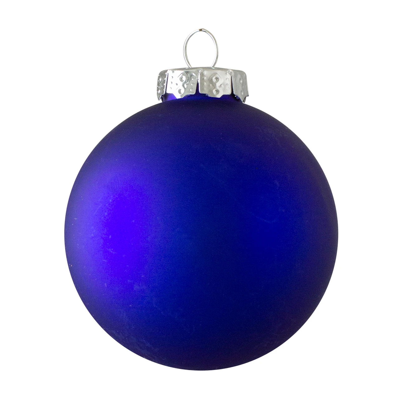4ct Royal Blue 2-Finish Glass Christmas Ball Ornaments 4" (100mm) 5 4ct Royal Blue 2-Finish Glass Christmas Ball Ornaments 4" (100mm) - Image 3
