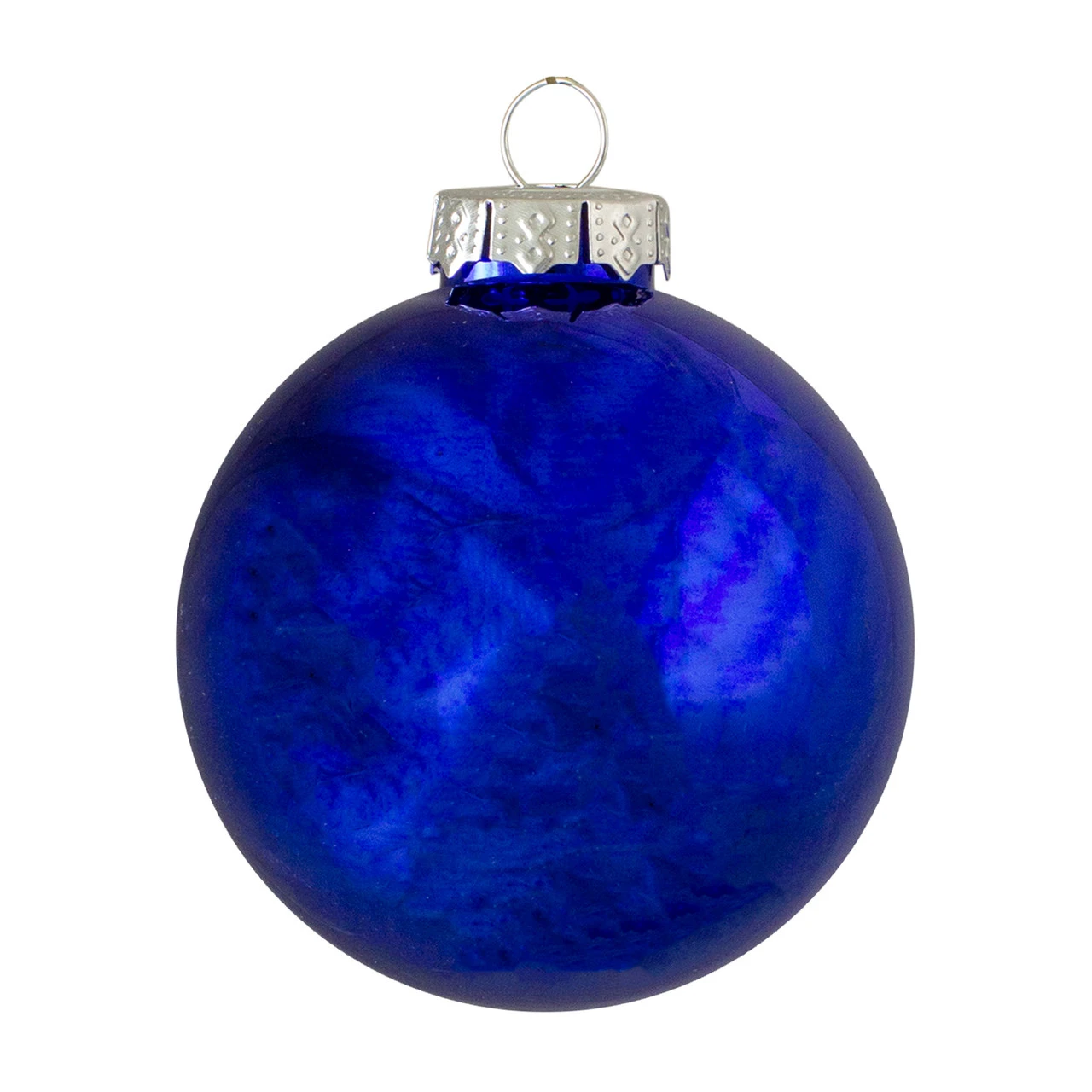 4ct Royal Blue 2-Finish Glass Christmas Ball Ornaments 4" (100mm) 6 4ct Royal Blue 2-Finish Glass Christmas Ball Ornaments 4" (100mm) - Image 4