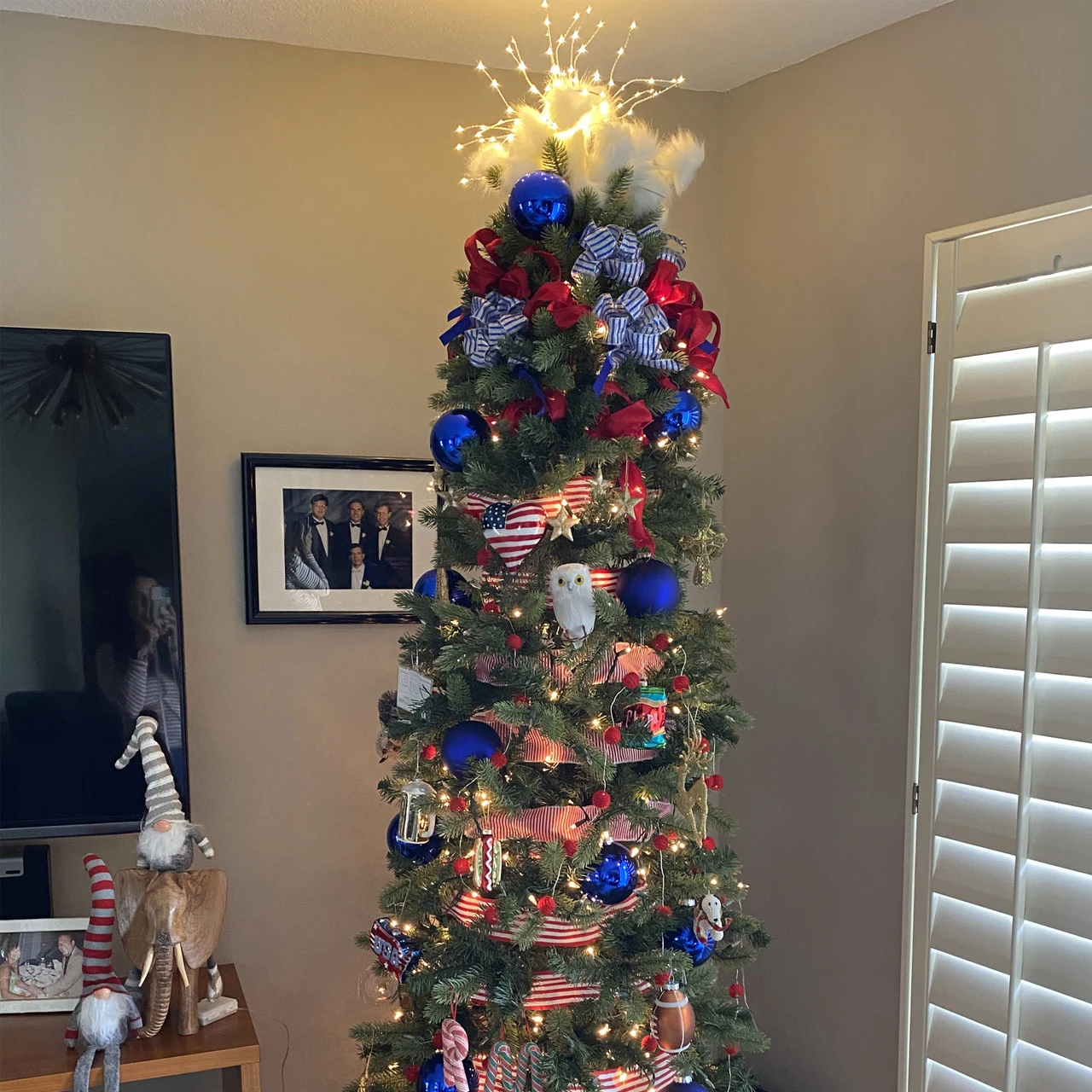 4ct Royal Blue 2-Finish Glass Christmas Ball Ornaments 4" (100mm) 7 4ct Royal Blue 2-Finish Glass Christmas Ball Ornaments 4" (100mm) - Image 5