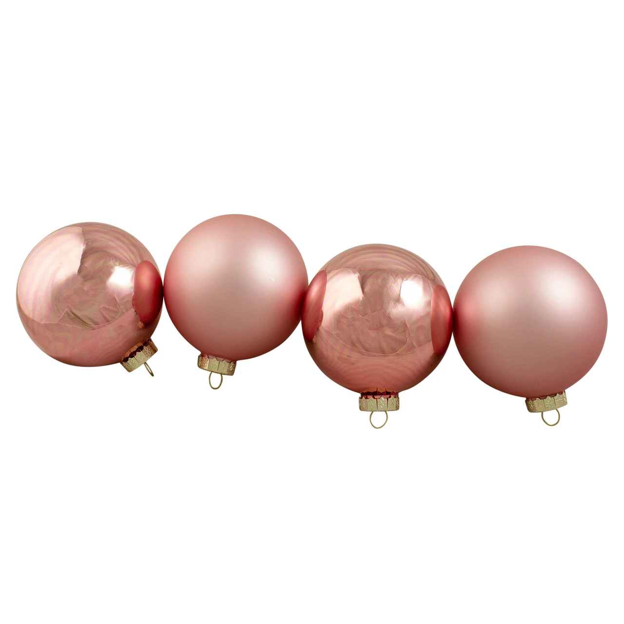 4ct Pink 2-Finish Glass Christmas Ball Ornaments 4" (100mm) 3 4ct Pink 2-Finish Glass Christmas Ball Ornaments 4" (100mm)