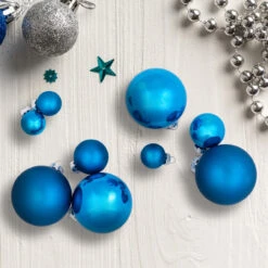 40ct Shiny And Matte Royal Blue And Silver Glass Ball Christmas Ornaments 2.5" (63mm) -Optimal Christmas Shop northlight wy04141 1 96976.1667488330