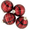 4ct Red, Black And Gold Plaid Glass Ball Christmas Ornaments 3.25" -Optimal Christmas Shop northlight wy04160 1 72457.1677045370