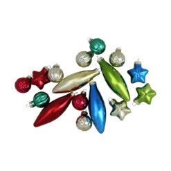 16ct Vibrantly Colored Shiny Shatterproof Finial And Star Christmas Ornaments 4" (100mm) -Optimal Christmas Shop northlight wy04170 3 47513.1667573550
