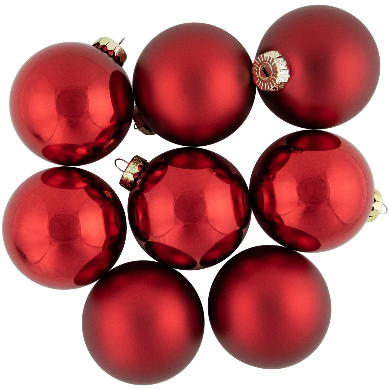 96ct Shiny And Matte Red Glass Ball Christmas Ornaments 3.25 (80mm) 3 96ct Shiny And Matte Red Glass Ball Christmas Ornaments 3.25 (80mm)