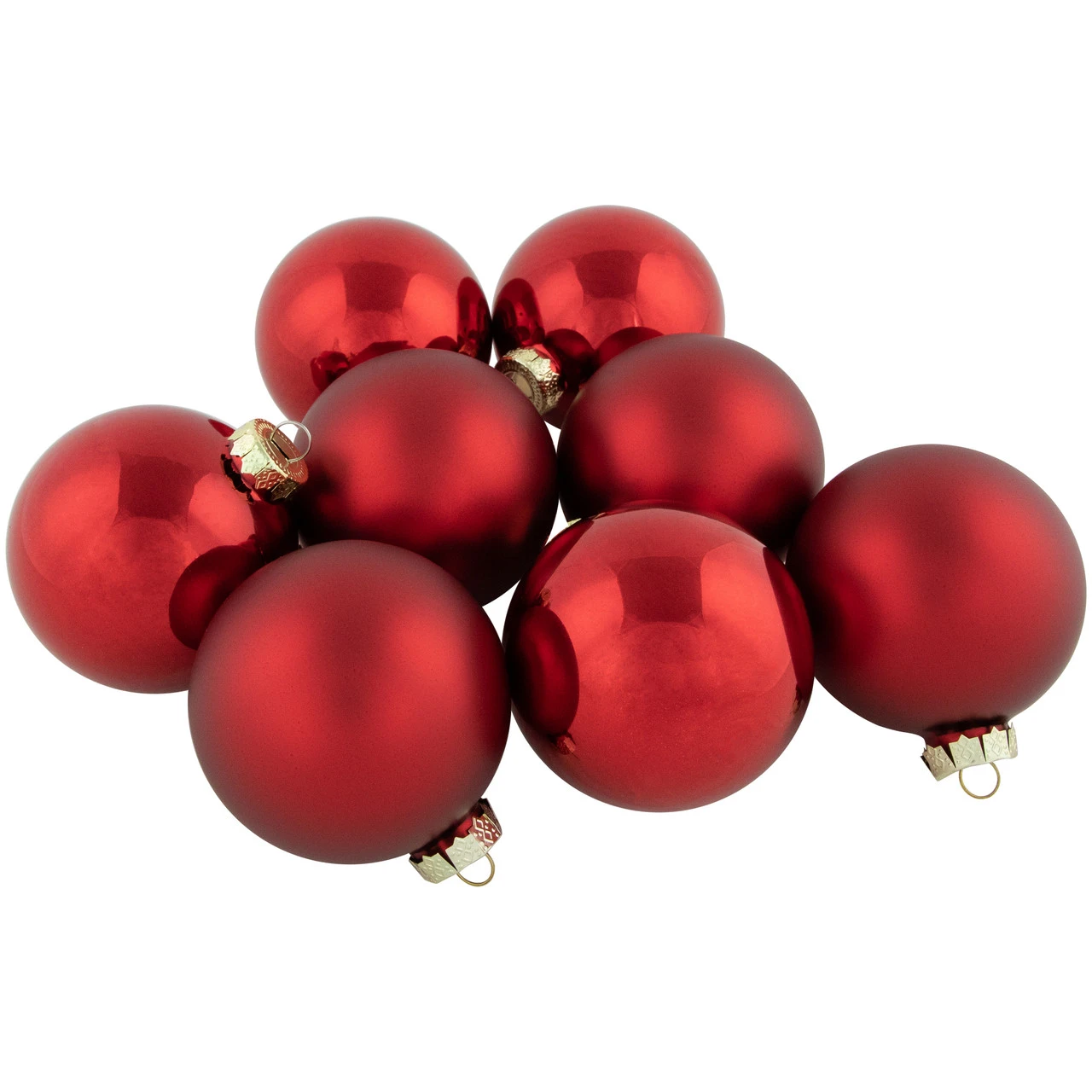 96ct Shiny And Matte Red Glass Ball Christmas Ornaments 3.25 (80mm) 6 96ct Shiny And Matte Red Glass Ball Christmas Ornaments 3.25 (80mm) - Image 4