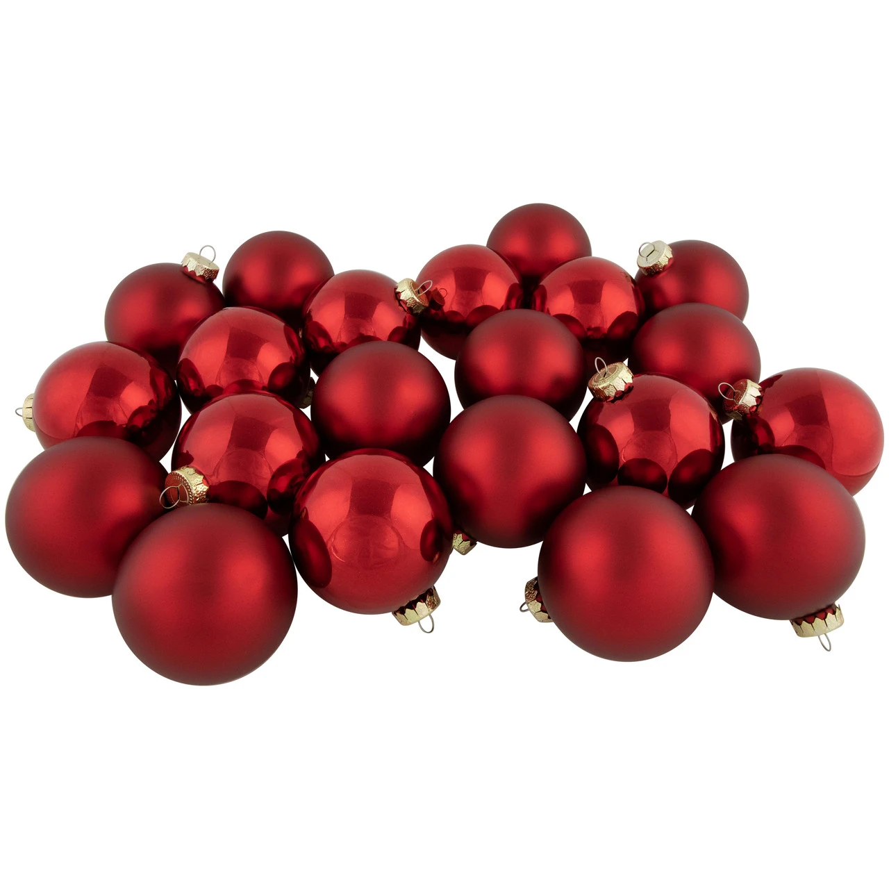 96ct Shiny And Matte Red Glass Ball Christmas Ornaments 3.25 (80mm) 9 96ct Shiny And Matte Red Glass Ball Christmas Ornaments 3.25 (80mm) - Image 7