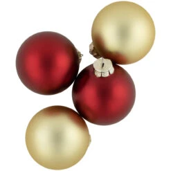 72ct Red And Gold Matte Glass Christmas Ball Ornaments 4" (100mm) 11 72ct Red And Gold Matte Glass Christmas Ball Ornaments 4" (100mm) -Optimal Christmas Shop northlight wy15214 5 31547.1677088463