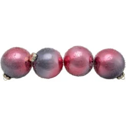 4ct Pink And Grey Ombre Hand Blown Textured Glass Ball Christmas Ornaments 3.25" (80mm) -Optimal Christmas Shop northlight wy15234 3 updated2022 45508.1677088413