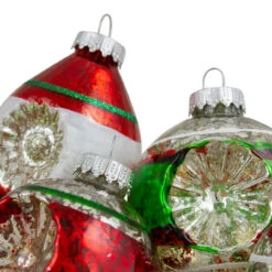 9ct Silver And Red 2-Finish Glass Christmas Finial Ornaments 3.25" -Optimal Christmas Shop northlight wy27589 1 10830.1667533884