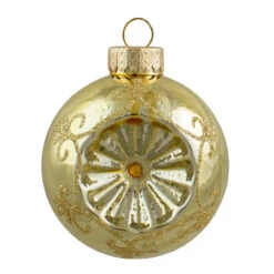 6ct Gold 2-Finish Retro Reflector Glass Christmas Ball Ornaments 2.75" (70mm) -Optimal Christmas Shop northlight wy27596 2 91844.1667572617