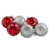 6ct Red And Silver Retro Reflector Matte Glass Christmas Ball Ornament Set 3.25" (82mm) -Optimal Christmas Shop northlight wy27598 93920.1667529970