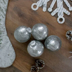 4ct Silver Sequin Christmas Ball Ornaments 2.75" (70mm) -Optimal Christmas Shop northlight wy27609 3 05265.1667572621