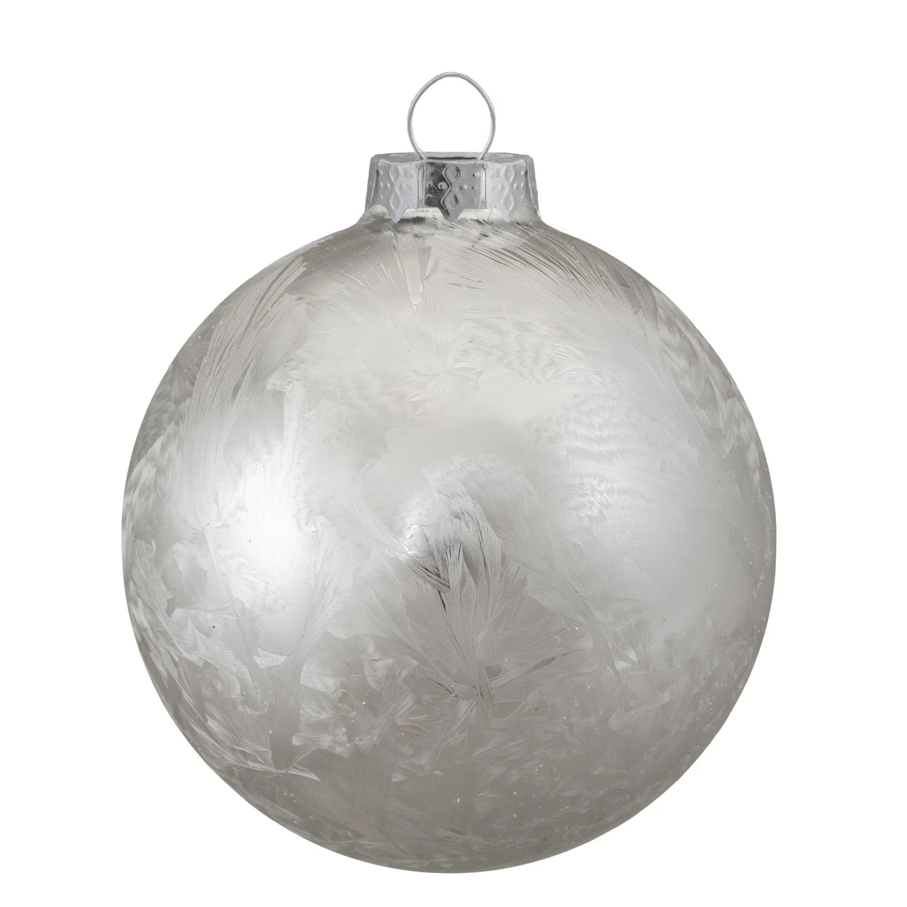 4ct Silver And Clear Glass 2-Finish Christmas Ball Ornaments 3.25-Inch (80mm) 5 4ct Silver And Clear Glass 2-Finish Christmas Ball Ornaments 3.25-Inch (80mm) - Image 3