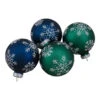 Set Of 4 Dark Blue And Green Glass Matte Christmas Ball Ornaments 2.5-Inch -Optimal Christmas Shop northlight wy88860 1 sample 50124.1667560489