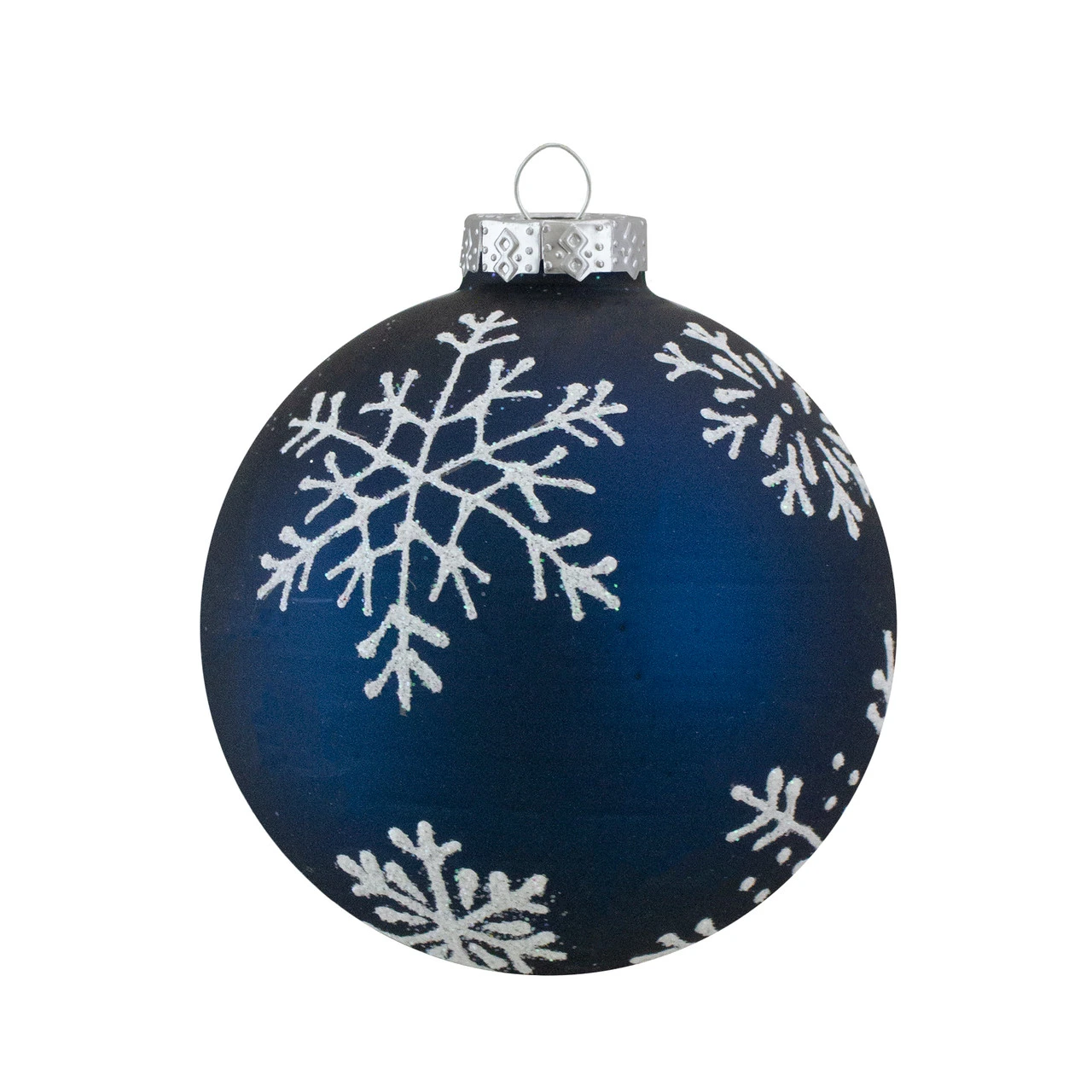 Set Of 4 Dark Blue And Green Glass Matte Christmas Ball Ornaments 2.5-Inch 5 Set Of 4 Dark Blue And Green Glass Matte Christmas Ball Ornaments 2.5-Inch - Image 3