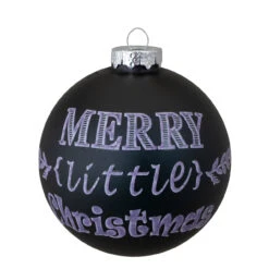 4ct Matte Black Merry Little Christmas Glass Ball Ornaments 2.5-Inch (65mm) -Optimal Christmas Shop northlight wy88864 2 updated 36481.1667560492