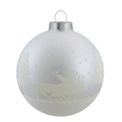 4ct Matte And Frosted White Glass Hanging Christmas Ball Ornaments 3.25" (80mm) -Optimal Christmas Shop northlight wy88866 2 93468.1667510411