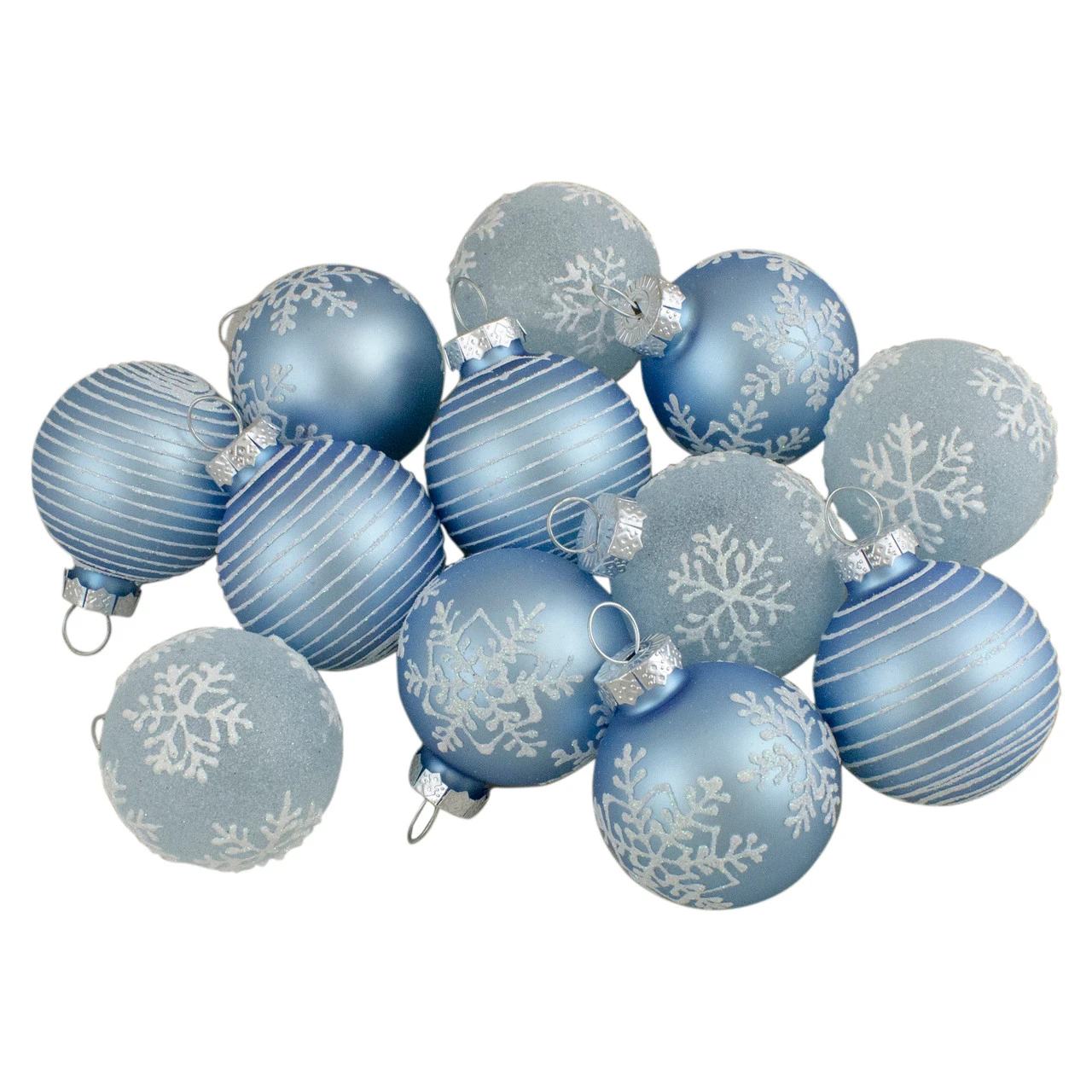 12ct Light Blue Glitter Textured Glass Christmas Ball Ornaments 1.75" (45mm) 3 12ct Light Blue Glitter Textured Glass Christmas Ball Ornaments 1.75" (45mm)