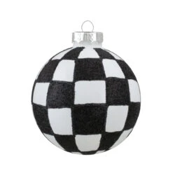 4ct Black And White Zig Zag And Checkered Christmas Glass Ball Ornaments 2.75" (67mm) -Optimal Christmas Shop northlight wy88884 fix 2 65398.1676922357