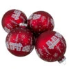 Set Of 4 Red Matte Glass Ball Hanging Christmas Decorations 3.2 Inch (80mm) -Optimal Christmas Shop northlight wy88905 07273.1667576863